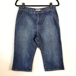 J Crew Capri Pants Women's 8 Denim High Rise Summer Coastal Beachy Preppy